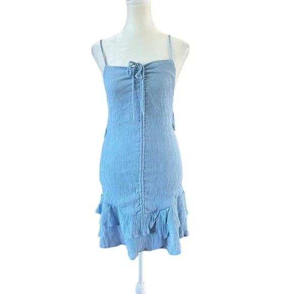 Love Tree Baby Blue Mini Dress Spaghetti Strap Large - Picture 8 of 8